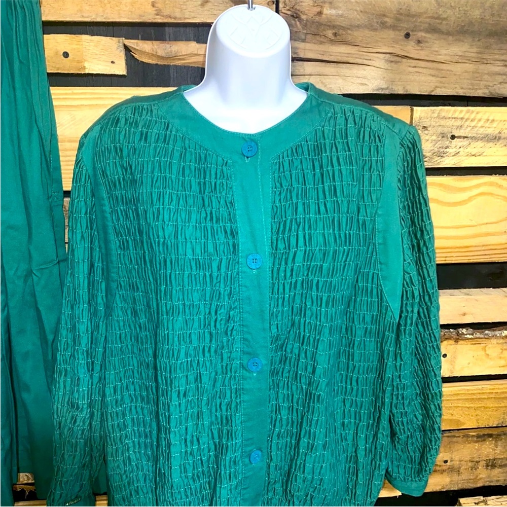 Vintage Gene Ewing Bis Woman
Jacket Wrinkled Rich Denim Button Up
With Skirt USA - Picture 6 of 10
